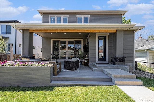 4180 Ames St, Denver, CO 80212 - view of front of property featuring a wooden deck and an outdoor living space
