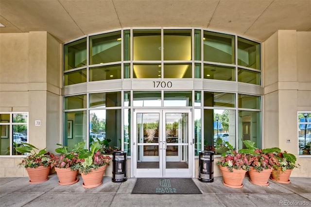 view of exterior entry with french doors