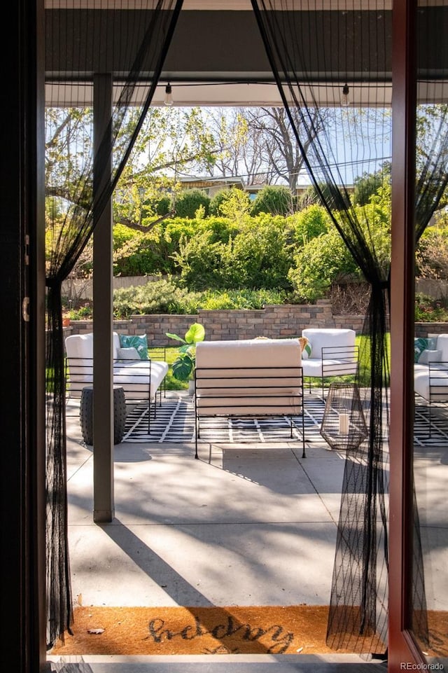 exterior space with concrete floors