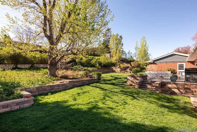 view of yard featuring a patio
