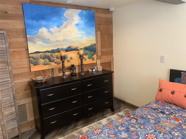 8211 Rocky Mountain Dr, Lakewood, CO 80214 - bedroom featuring wood walls