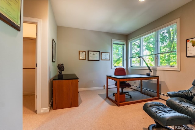 400 S Steele St Unit 13, Denver, CO 80209 - carpeted office space featuring a baseboard radiator and baseboards