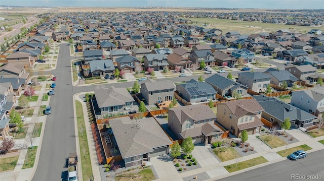 aerial view with a residential view