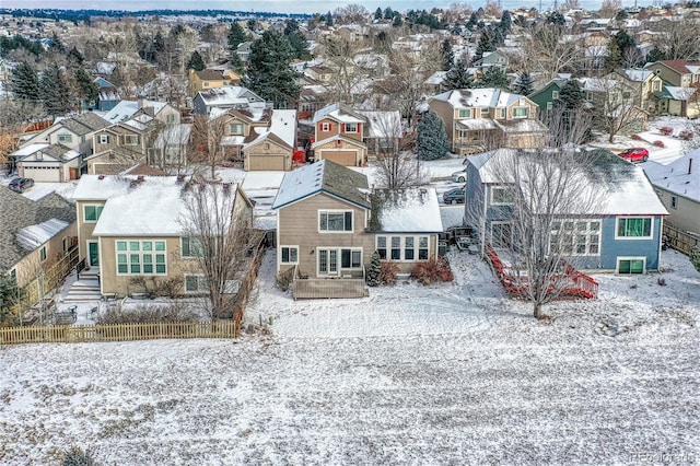 view of snowy aerial view