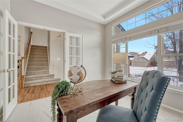 office area with french doors