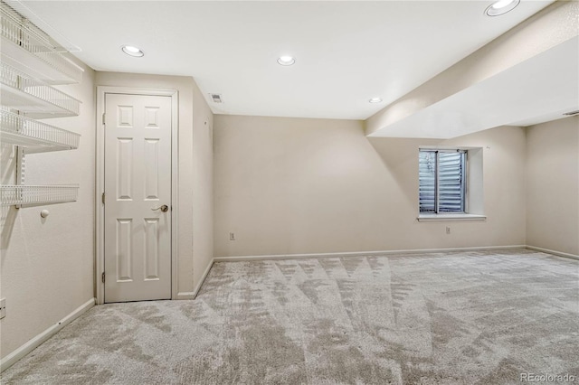 additional living space with light carpet