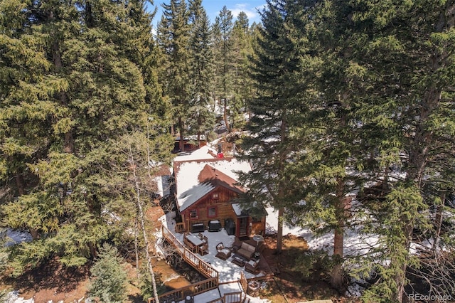 27802 Shadow Mountain Dr, Conifer, CO 80433 - aerial view of property and surrounding area with a heavily wooded area
