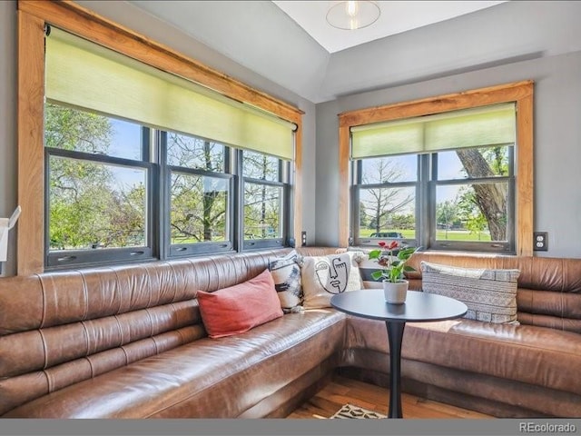 living area featuring wood finished floors