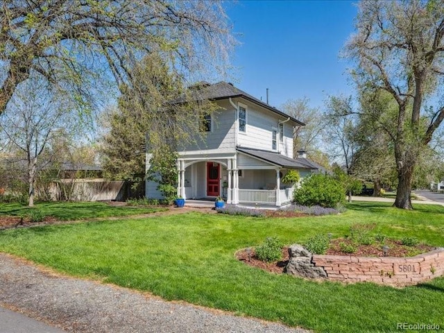 view of front of property with covered porch