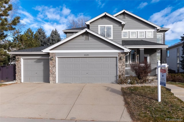 view of front of property featuring a garage