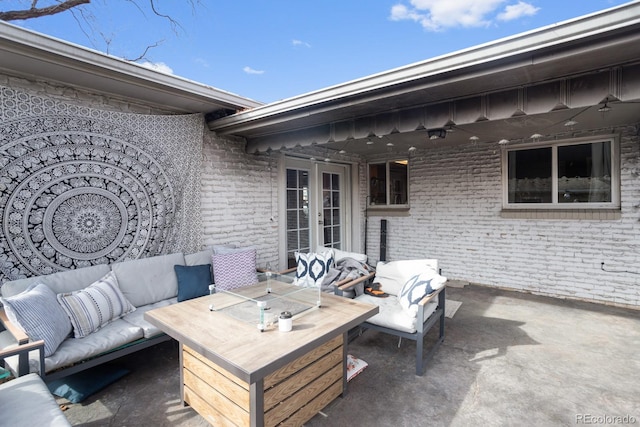 view of patio with outdoor lounge area