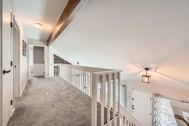 17509 E Kenyon Dr, Aurora, CO 80013 - hallway with carpet floors, plenty of natural light, and lofted ceiling