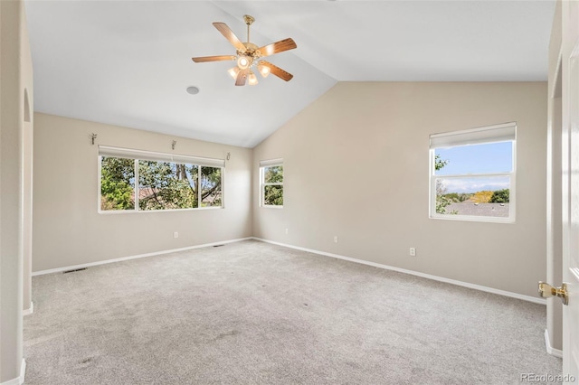 4960 Seton Pl, Colorado Springs, CO 80918 - carpeted spare room with ceiling fan and vaulted ceiling