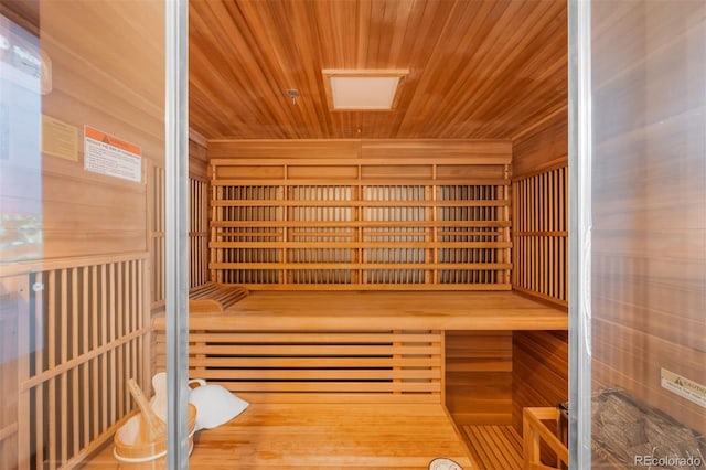view of sauna