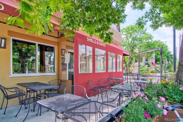 view of patio with outdoor dining area