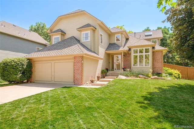 16438 E Prentice Cir, Centennial, CO 80015 - view of front facade featuring an attached garage, brick siding, driveway, and roof with shingles