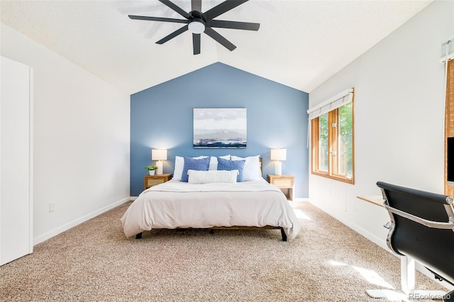 16438 E Prentice Cir, Centennial, CO 80015 - carpeted bedroom featuring vaulted ceiling and a ceiling fan