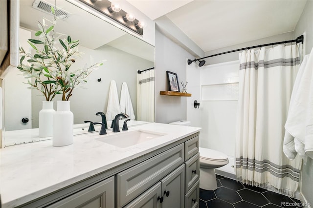 16438 E Prentice Cir, Centennial, CO 80015 - bathroom featuring vanity, tile patterned floors, and curtained shower