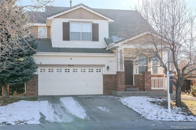 view of property featuring a garage