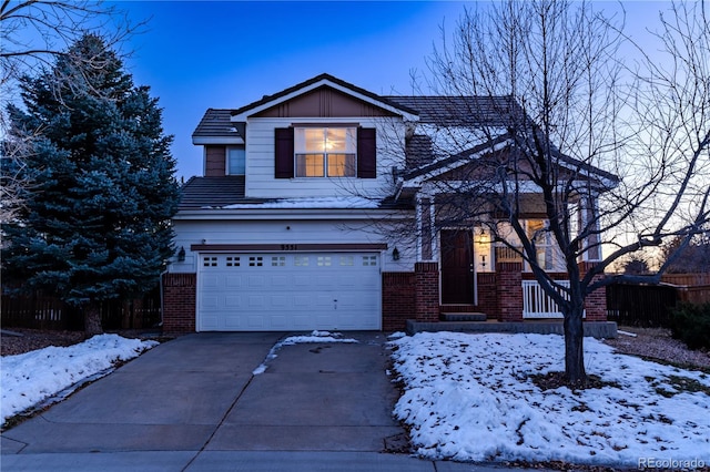 view of property with a garage