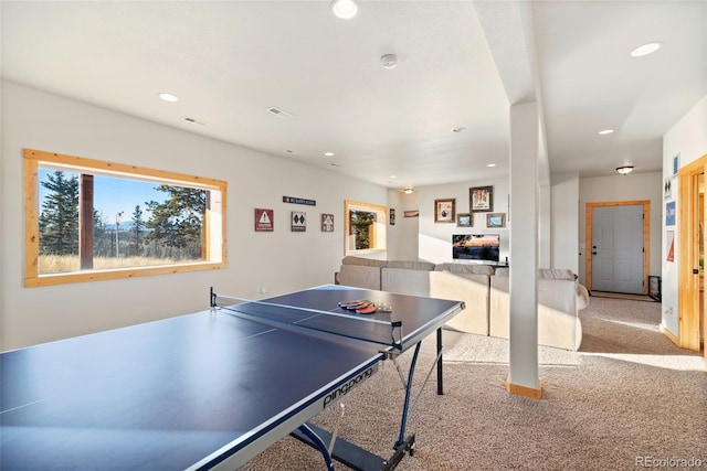 270 Piaute Way, Como, CO 80432 - recreation room featuring plenty of natural light, recessed lighting, and carpet