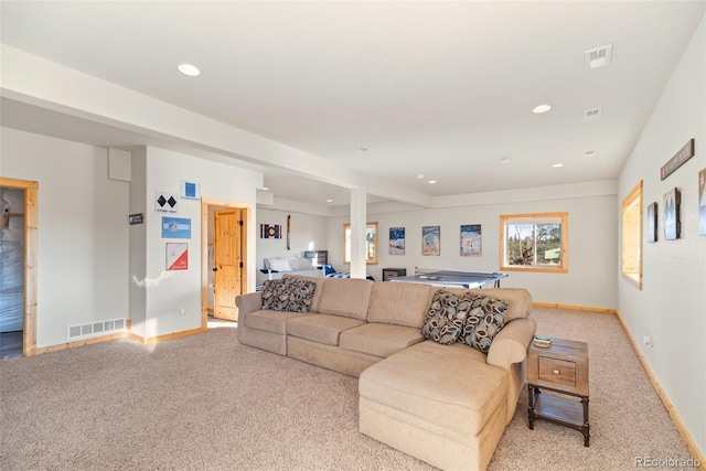 270 Piaute Way, Como, CO 80432 - living room featuring light colored carpet and recessed lighting