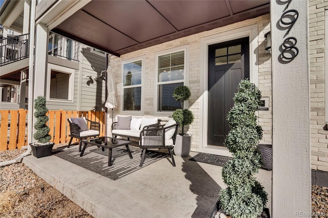 view of patio featuring outdoor lounge area