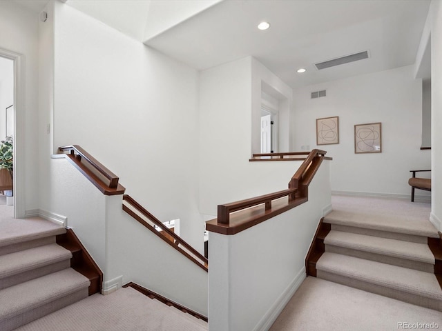 10057 S Shadow Hill Dr, Lone Tree, CO 80124 - stairway with carpet floors, recessed lighting, and baseboards
