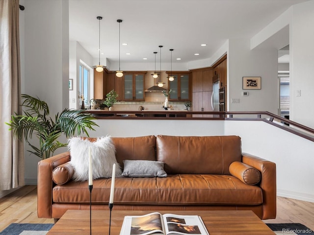 10057 S Shadow Hill Dr, Lone Tree, CO 80124 - living area featuring light wood-type flooring and recessed lighting