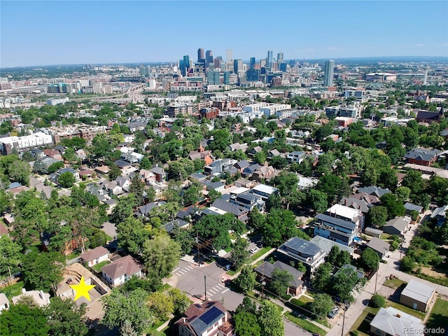 3512 Wyandot St, Denver, CO 80211 - aerial view of property and surrounding area with nearby urban area