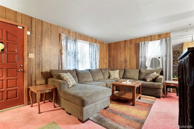 2732 W Archer Pl, Denver, CO 80219 - carpeted living area with wood walls