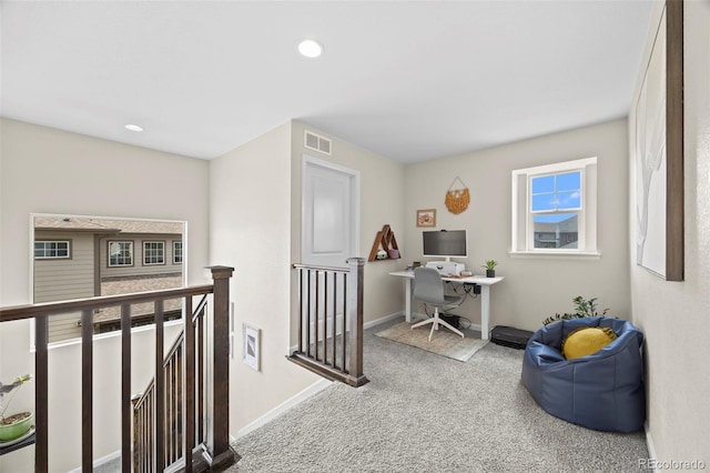 8261 Garden City Ave, Littleton, CO 80125 - home office with carpet flooring, recessed lighting, and baseboards