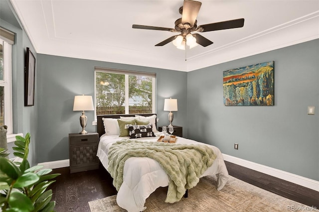 3979 S Grant St, Englewood, CO 80113 - bedroom featuring dark wood finished floors and ceiling fan