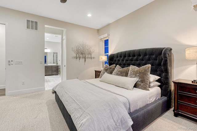 2159 Bellcove Dr, Castle Pines, CO 80108 - bedroom with carpet flooring, recessed lighting, and connected bathroom