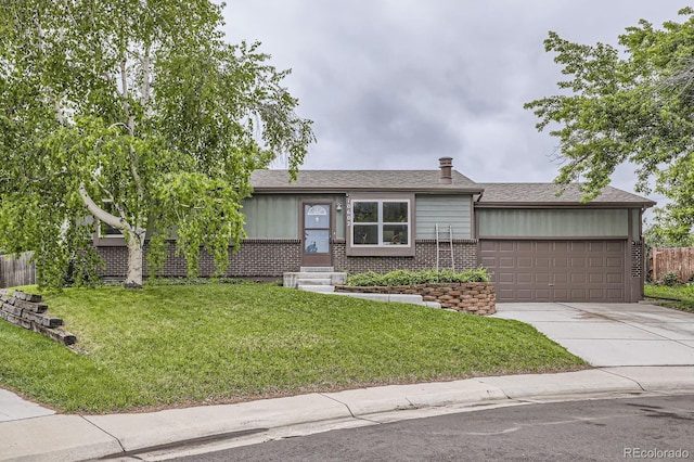 10602 W Patterson Pl, Littleton, CO 80127 - ranch-style home featuring brick siding, a garage, driveway, entry steps, and roof with shingles
