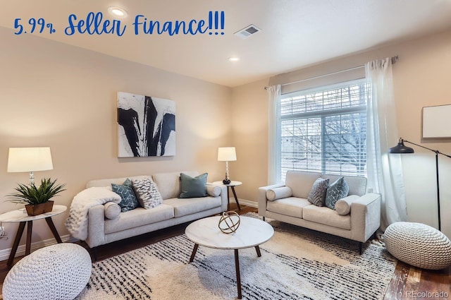 living room featuring hardwood / wood-style floors