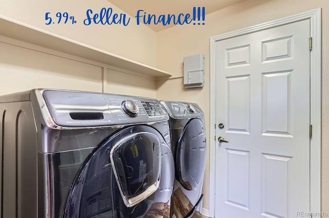 laundry area with washer and clothes dryer