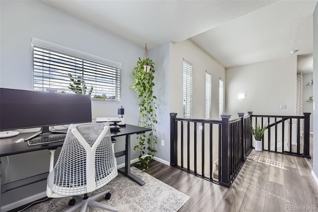 12910 Grant Cir W Unit C, Thornton, CO 80241 - office area featuring wood finished floors and baseboards