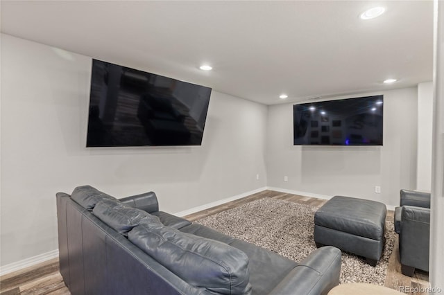 6405 Eagle Feather Trl, Littleton, CO 80125 - living area with wood finished floors, recessed lighting, and baseboards