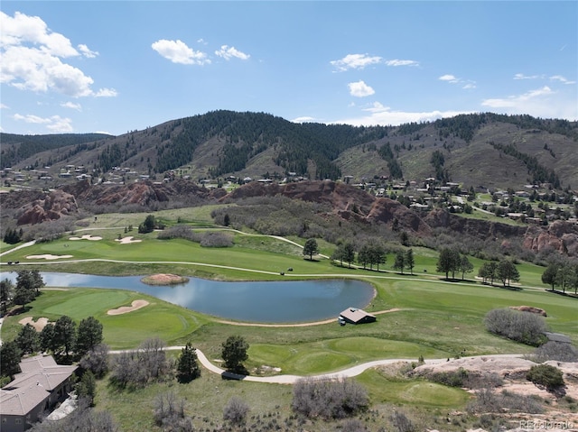 6405 Eagle Feather Trl, Littleton, CO 80125 - view of mountain backdrop featuring a large body of water and a local golf course