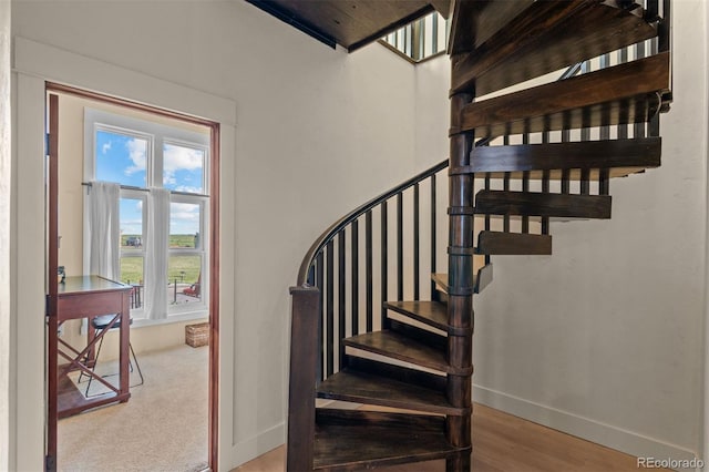 11881 County Road 37, Fort Lupton, CO 80621 - stairway with baseboards and wood finished floors
