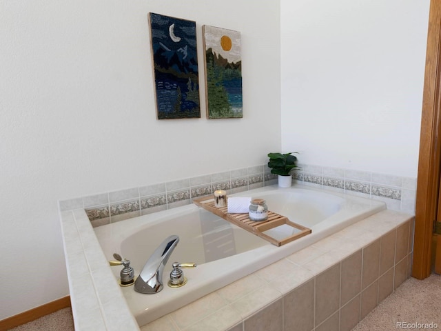 full bathroom with a garden tub