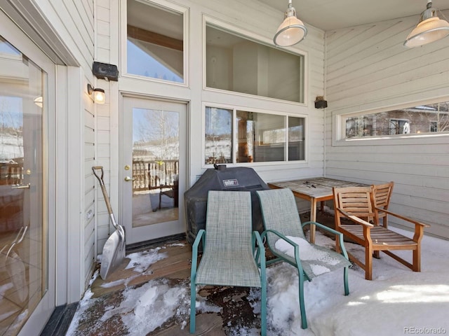 view of patio featuring outdoor dining space