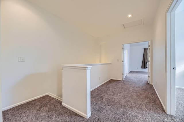 371 Granby Way Unit C, Aurora, CO 80011 - hall with carpet flooring, attic access, baseboards, and recessed lighting
