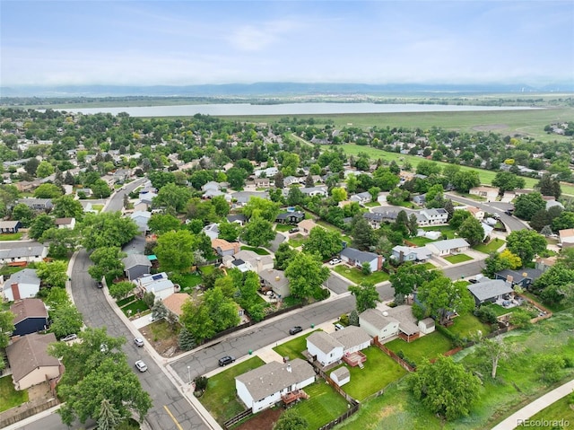 9306 Garrison Dr, Broomfield, CO 80021 - aerial perspective of suburban area featuring a large body of water