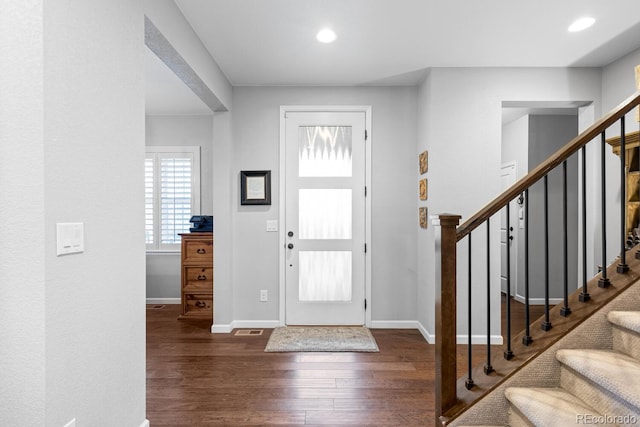 entryway featuring dark hardwood / wood-style flooring