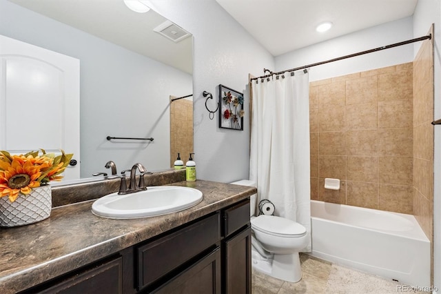 10288 Olathe Way, Commerce City, CO 80022 - bathroom featuring vanity, shower / bath combination with curtain, and tile patterned floors