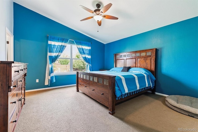 10288 Olathe Way, Commerce City, CO 80022 - bedroom with vaulted ceiling, carpet floors, and a ceiling fan