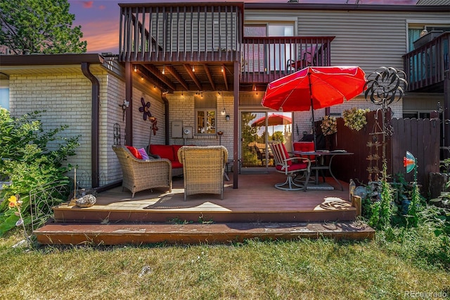 4541 W Ponds Cir, Littleton, CO 80123 - view of deck at dusk