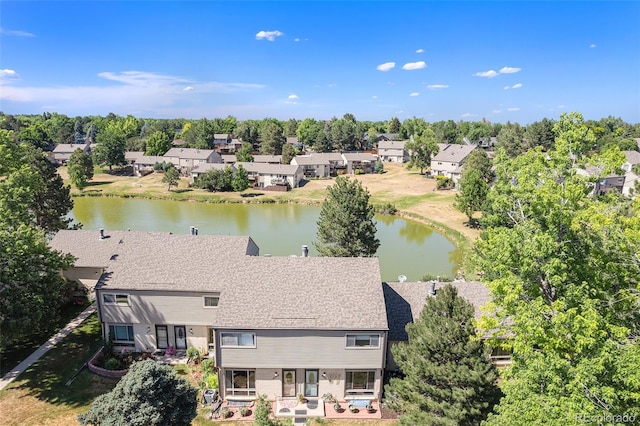 4541 W Ponds Cir, Littleton, CO 80123 - aerial perspective of suburban area featuring a large body of water